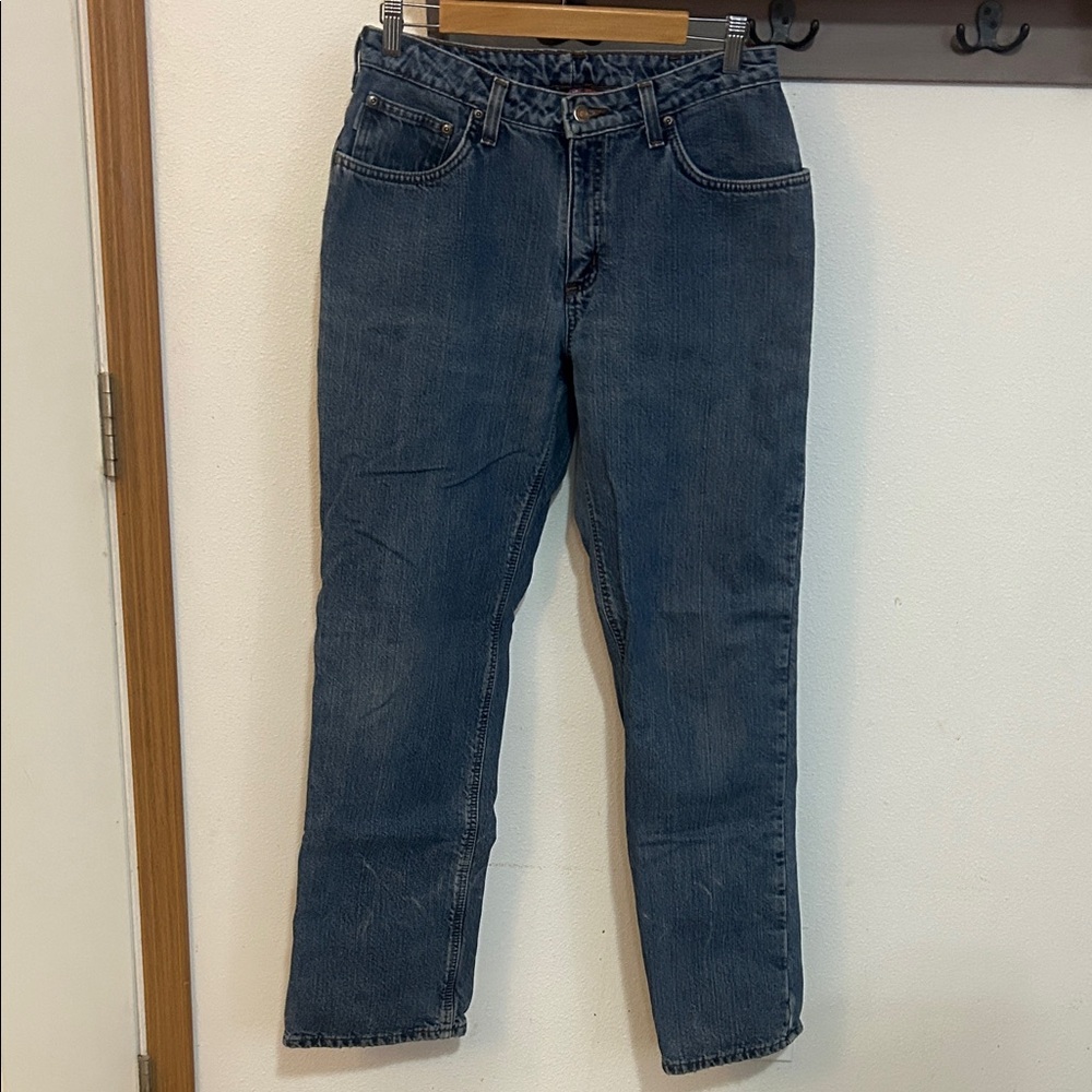 Carhartt Men's Straight insulated Blue Jeans size no size tag on pants waist 30